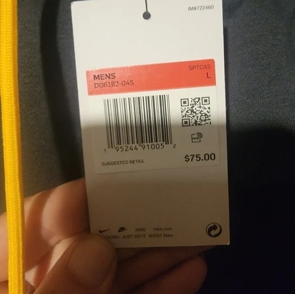 Nike Sportswear Men's Large Fleece Jogger Sweatpants Peace Love Gray DO6182-045 - Picture 7 of 8